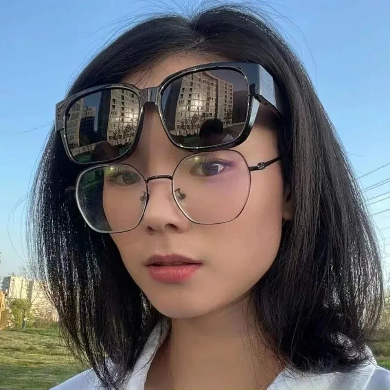 Trendy Sun Glasses for Driving Riding That Can Be Worn Over Other Glasses Wrap Around Fit Over Glasses Sunglasses Square Shades