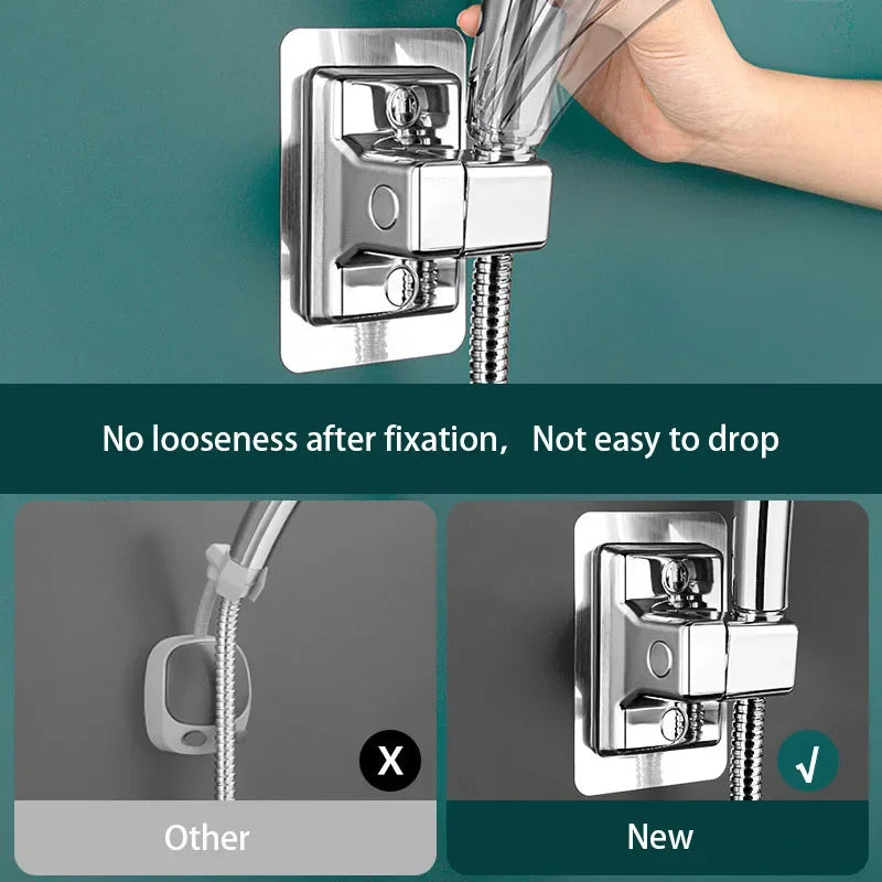 New Bathroom Handheld Shower Holder No Punch Adjustable No Drilling ABS Shower Holder