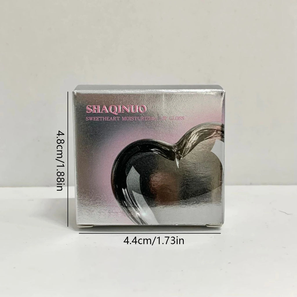 SHAQINUO Heart Shape Water Light Lip Llaze Mirror Pendant Lipstick Lip Gloss, Hydrating Moisturizing, Long Lasting