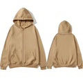 Oversized Unisex Hoodie, Solid Color Zip Up Jacket, Casual Street Trendy Plain Hooded Sweatshirt