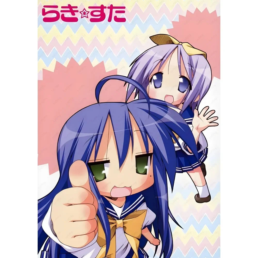 Anime Lucky Star Poster Fancy Wall Art Poster Canvas Printing Bedroom Office  Home Living Bed Room Bar Aesthetic Decor Gift