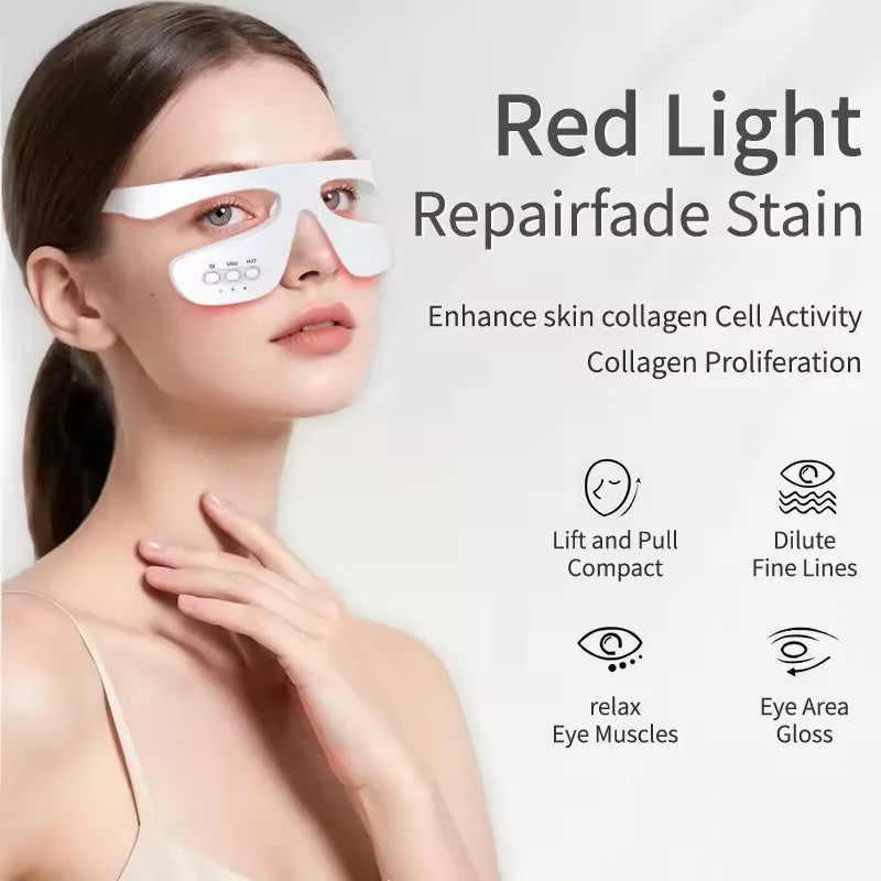 Smart Eye Massager 3D Red Light Eye Fatigue Dark Circles Relaxing Under-Eye Glasses Massage Beauty Machine