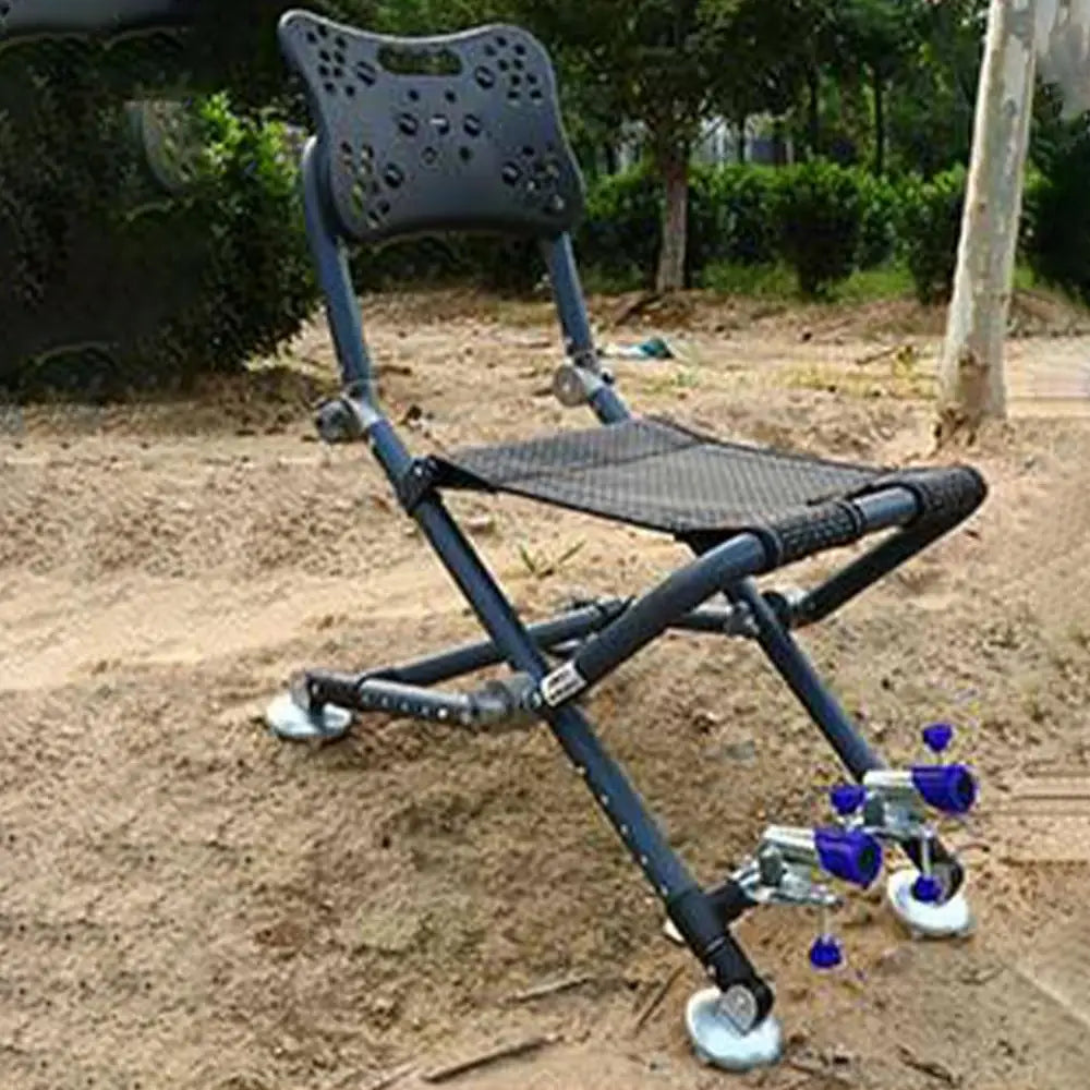 Portable Fishing Chair Folding Fish Chair 180 Degree Adjustable Backrest Four-leg Recliner Aluminum Alloy Camping Chair Stool