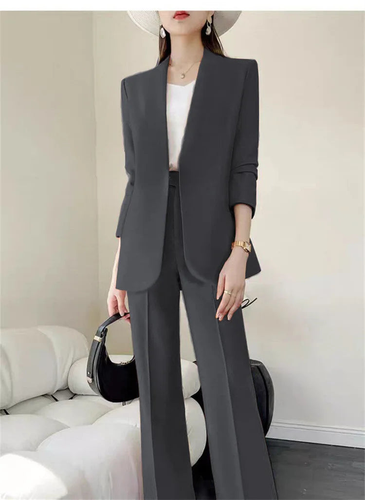 Fashion 2 Piece Sets Women Outfits Spring Autumn New in Korean Pants Sets Commuter Elegant Suit Coat 2 Piece Sets Women