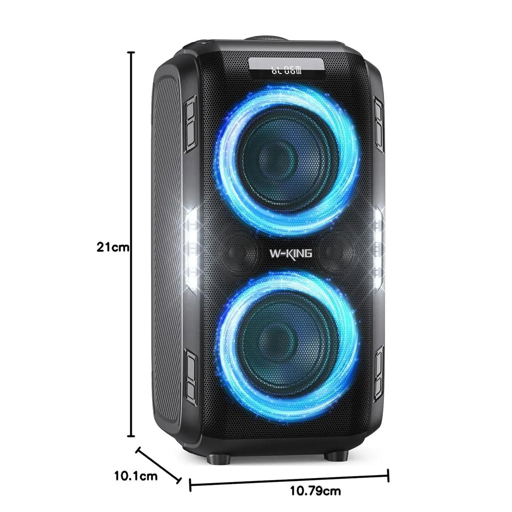 W-KING T9 PRO 250W Peak Bluetooth Party Speaker 125dB Loud 2×6.5" Subwoofer Bluetooth 5.3 TWS Portable Bass Speaker