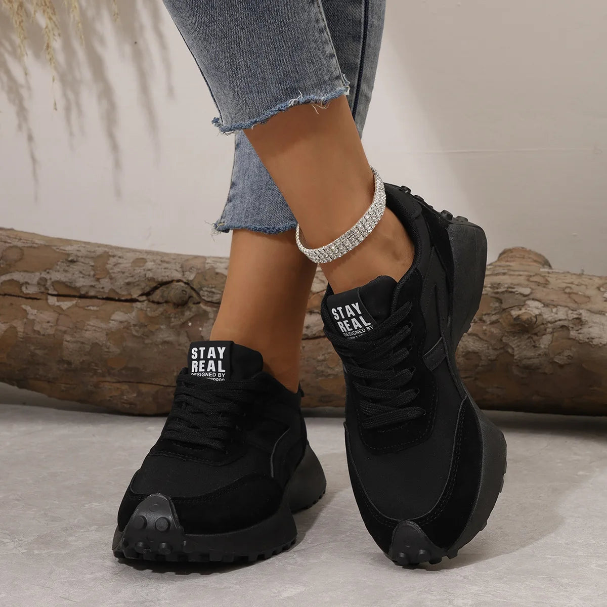 Women Causal Sneakers 2025 Autumn Platform Walking Shoes Woman Fashion Lace Up Sports Shoes Outdoor Non-slip Running Shoes