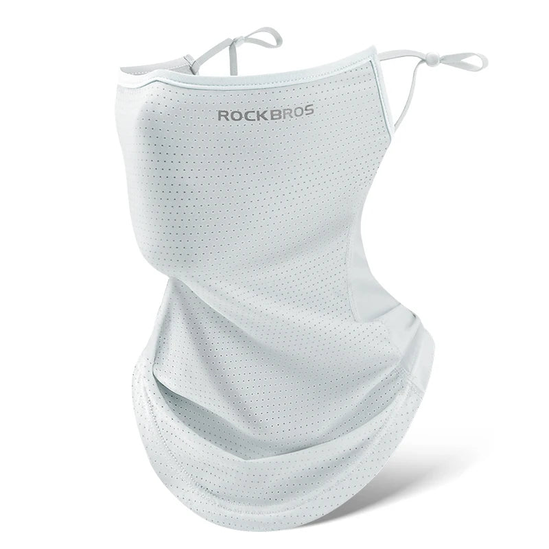 ROCKBROS Summer Ice Silk Cycling Face Mask Breathable Anti-UV  Bike Face Neck Cover Bandana MTB Road Sports Hanging Ear Scarf