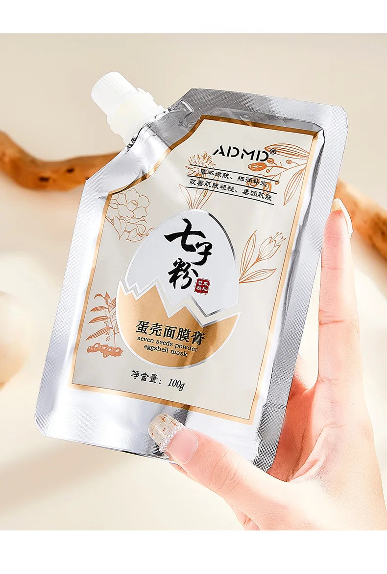Qizi Powder Eggshell facial mask Whitening Moisturizing Brightening Lightening Stains Fine Lines,Tear off facial mask