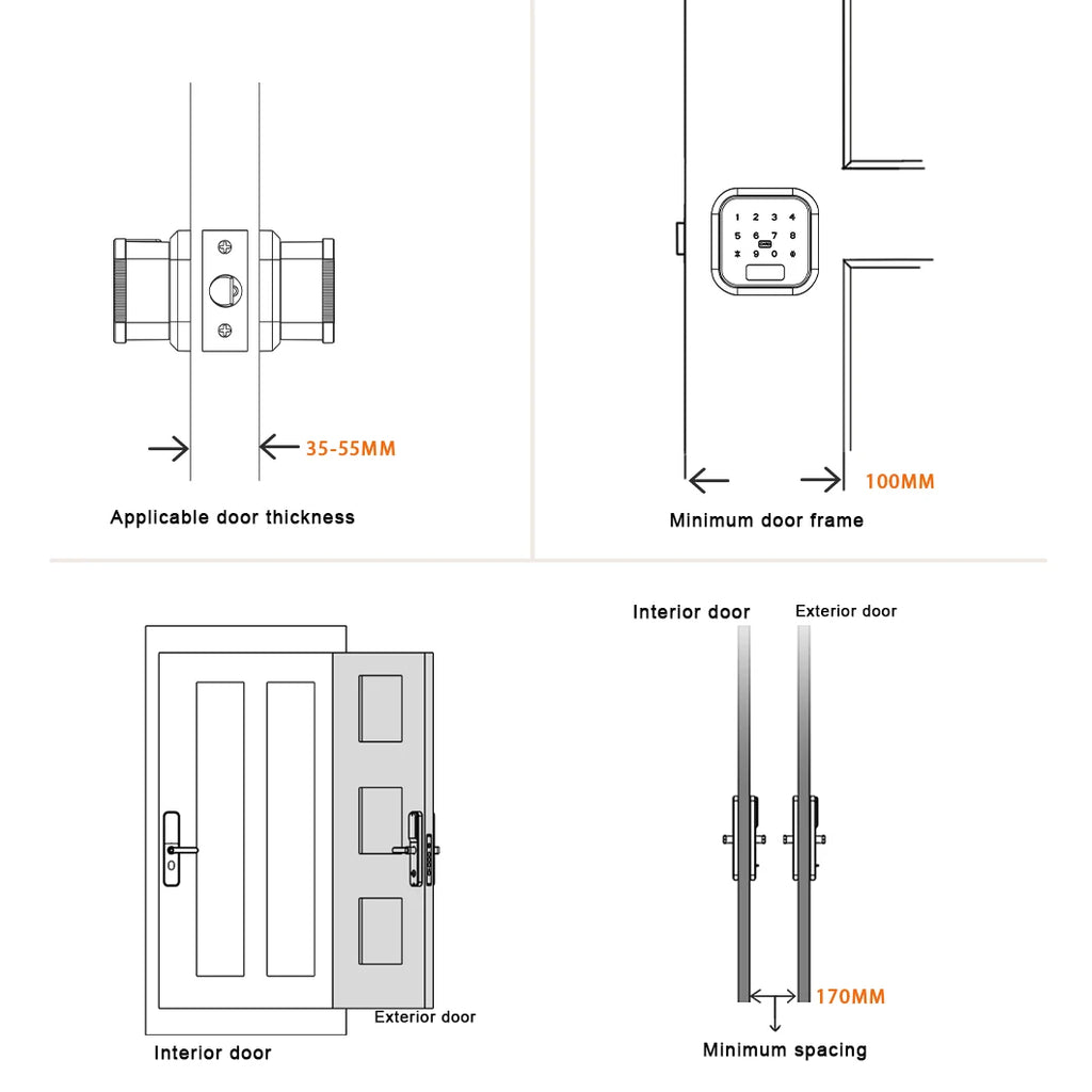 WINFREE Smart Lock Fingerprint Door Lock Passcode Card Key TTLock Bluetooth Keyless Entry for Home Office