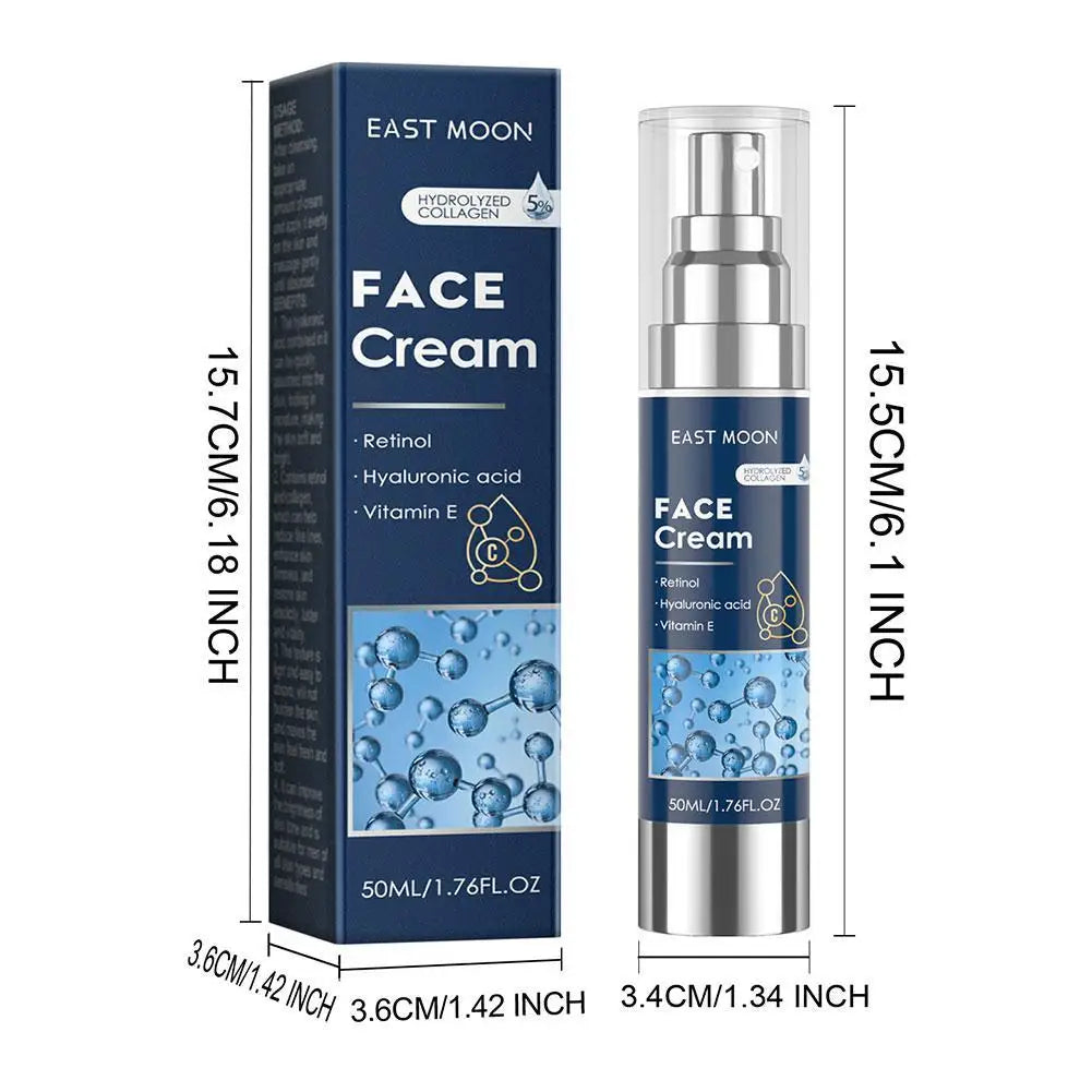 EAST MOON Men's Face Cream 50ml - Retinol, Hyaluronic Acid & Vitamin E, Deep Moisturizing Anti-Aging Oil Control for Men Care