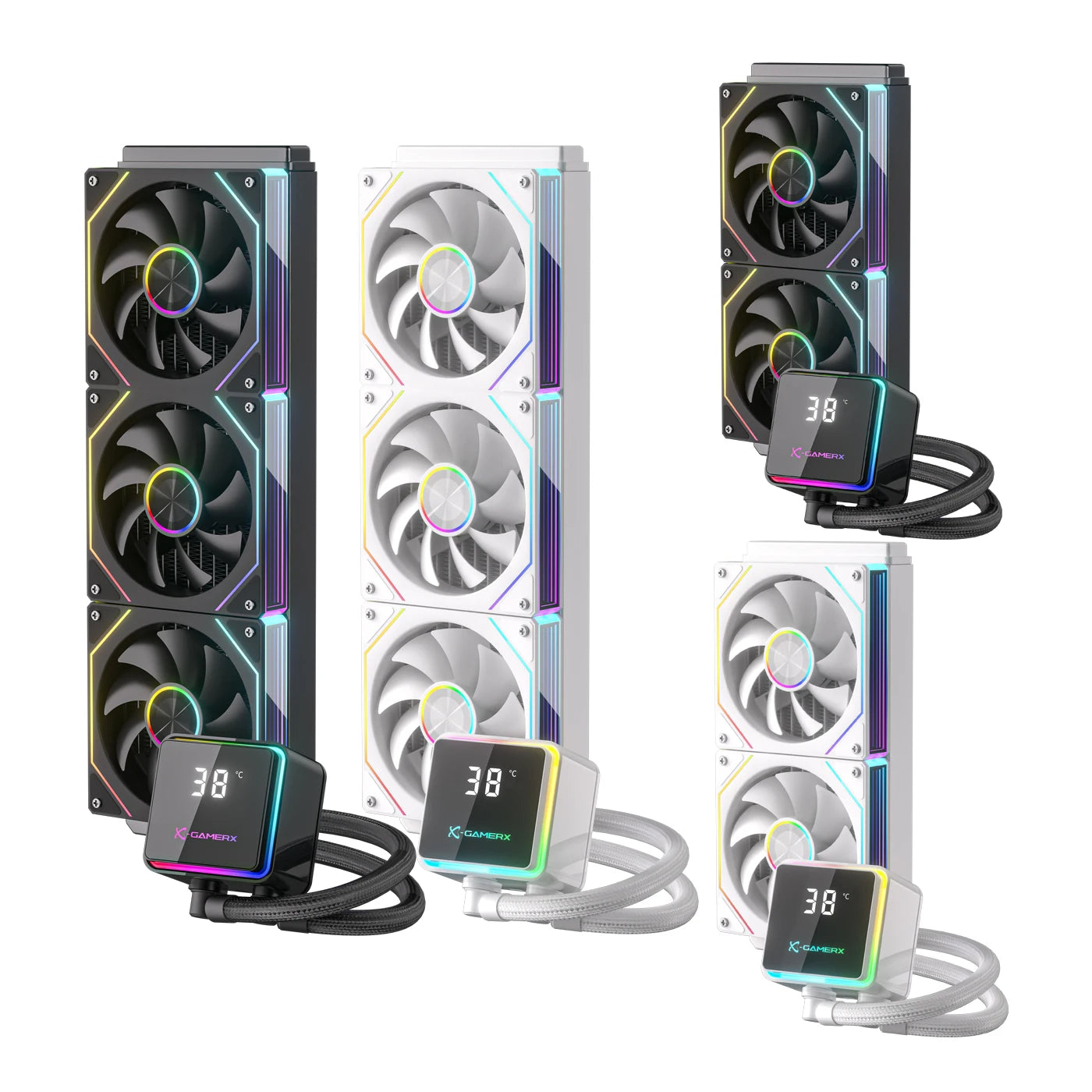 X-GAMERX M240 M360 Liquid Cooling ARGB Dynamic Light Synchronization Thermal Display Integrated Water Cooling Radiator