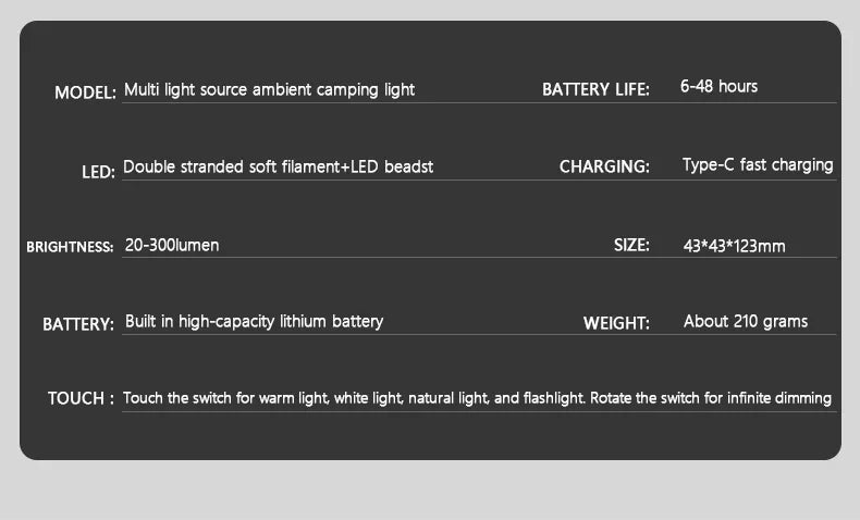 LiitoKala LF-818 Camping lights+18650 2000mAh Battery