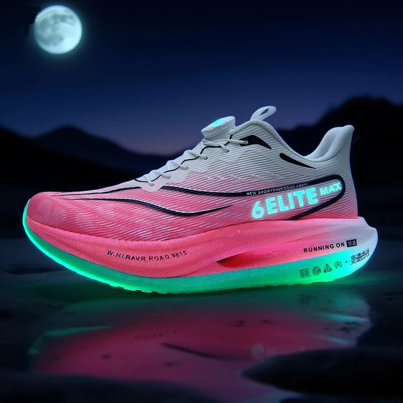Men Running Shoes Carbon Board Speciality Marathon Sports Breathable Lightweight Women's Comfortable Athletic Nonskid Sneakers
