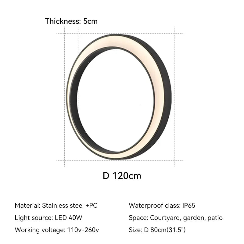 Outdoor Moon Wall Light Modern IP65 Waterproof Porch Garden Wall Lamp Patio Garage Door Antiwa Fixtures Lighting Decoration