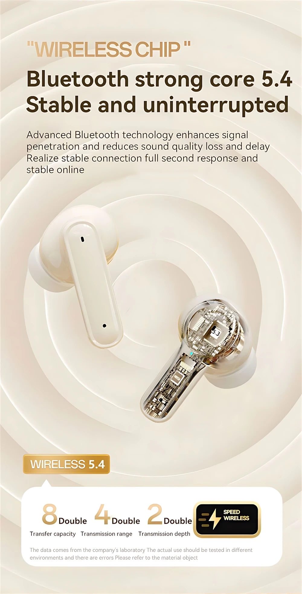 LED Digital Display Bluetooth Earphone Wireless Headset In-ear Mega Bass 9D Surround Sound Game Low-delay HD Call For iPhone