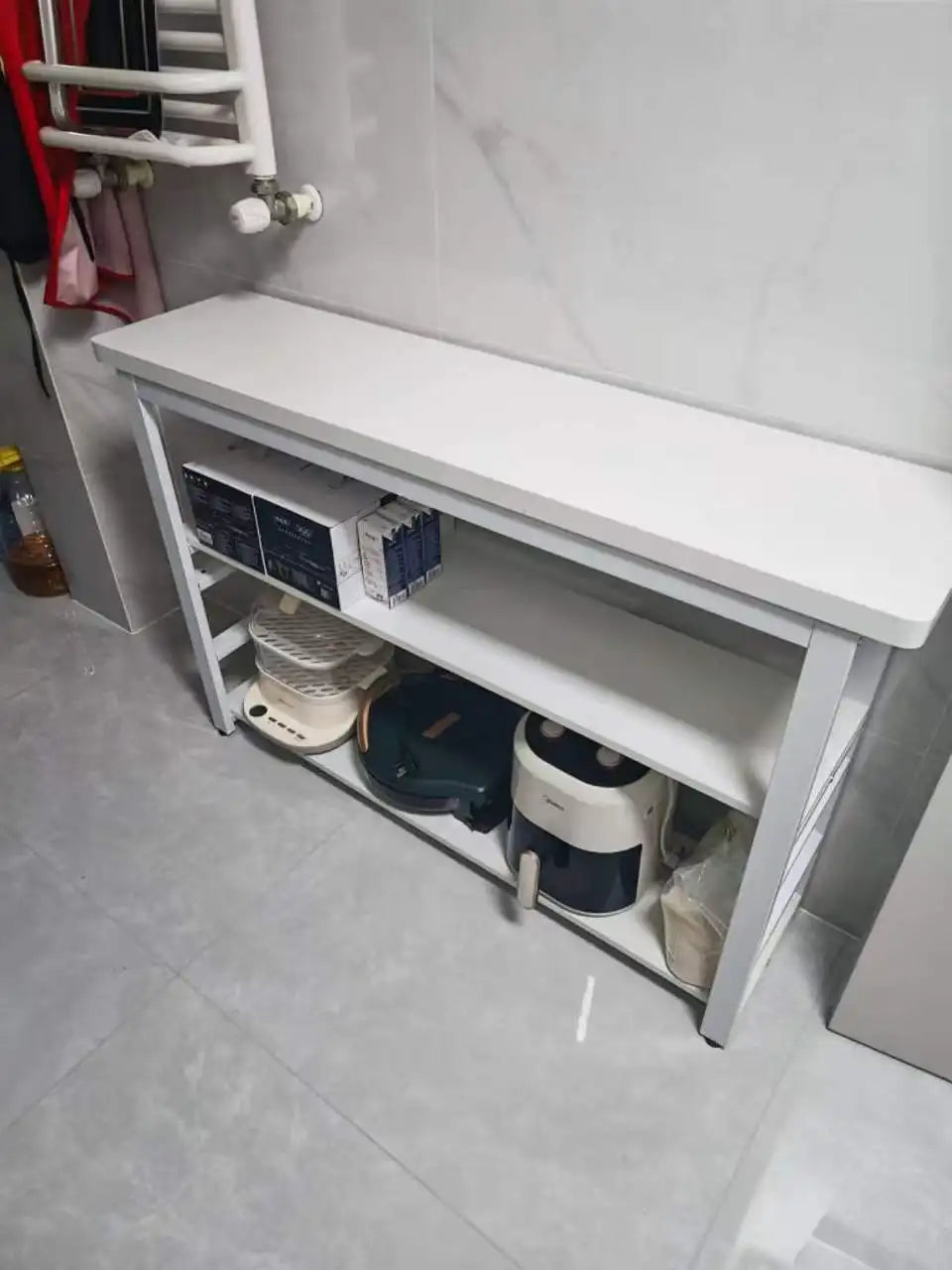 Kitchen Storage Shelf Metal Frame Organizer Stand for Microwave Oven Pantry Furniture for Home Dining Room Restaurant
