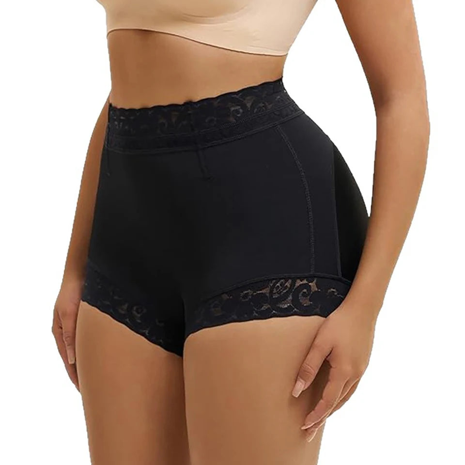 Women Slimming Shapewear Panties Mid Waist Trainer Hip Enhancer Underwear Compression Unti-Slip Lace Tummy Control Undershorts