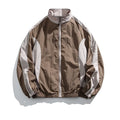 Japanese Retro Youth Streetwear Jacket - Men's Color-Blocked Stand Collar Waterproof Windbreaker Urban Outdoor Functional Jacket