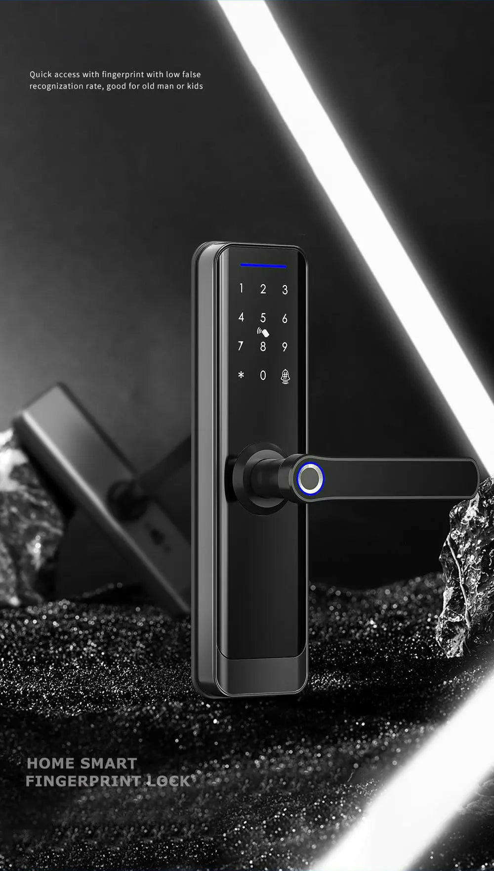 Zemismart Zigbee Fingerprint Door Lock Work with Tuya IC Card Key Password App Unlock with Doorbell Security Mechanical Lock