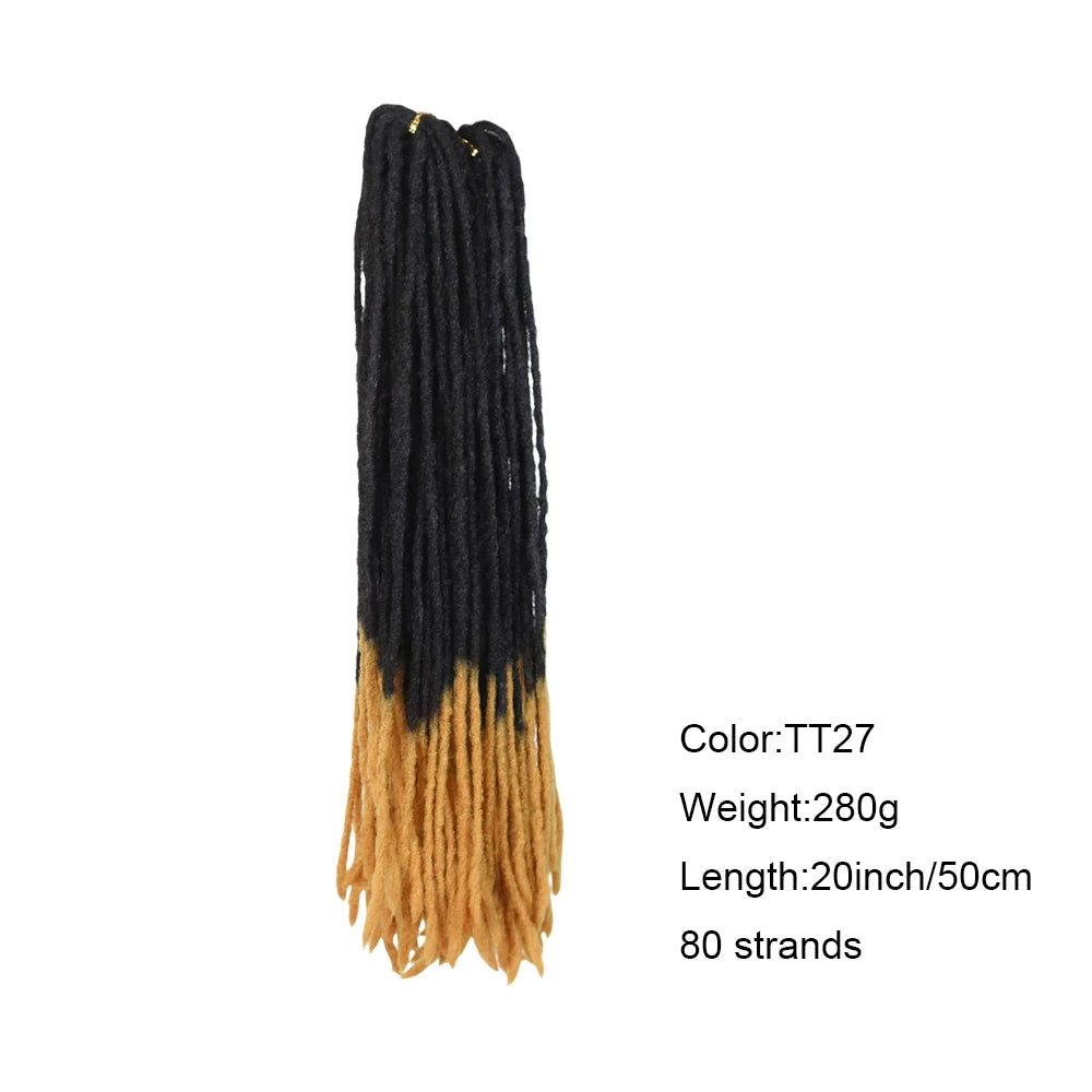 20 Inch Ombre Pro Locks Crochet Hair Extensions Soft Synthetic Dreadlocks 40 Stands Pack Women's Braiding Hair