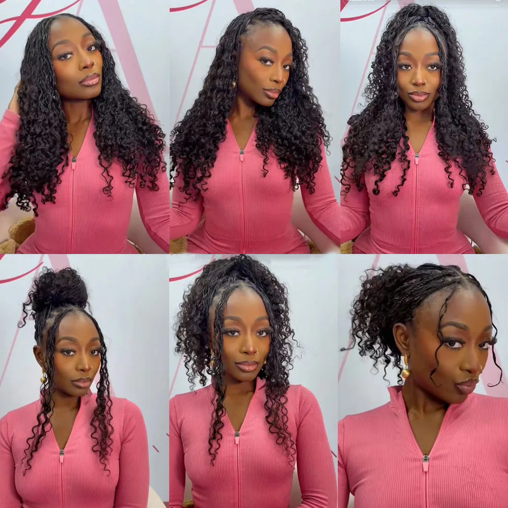 Burmese Curly Pre-Separated Miracle Knots Crochet Human Hair Extensions Boho Braids Feathered Human Crochet Hair For Braiding