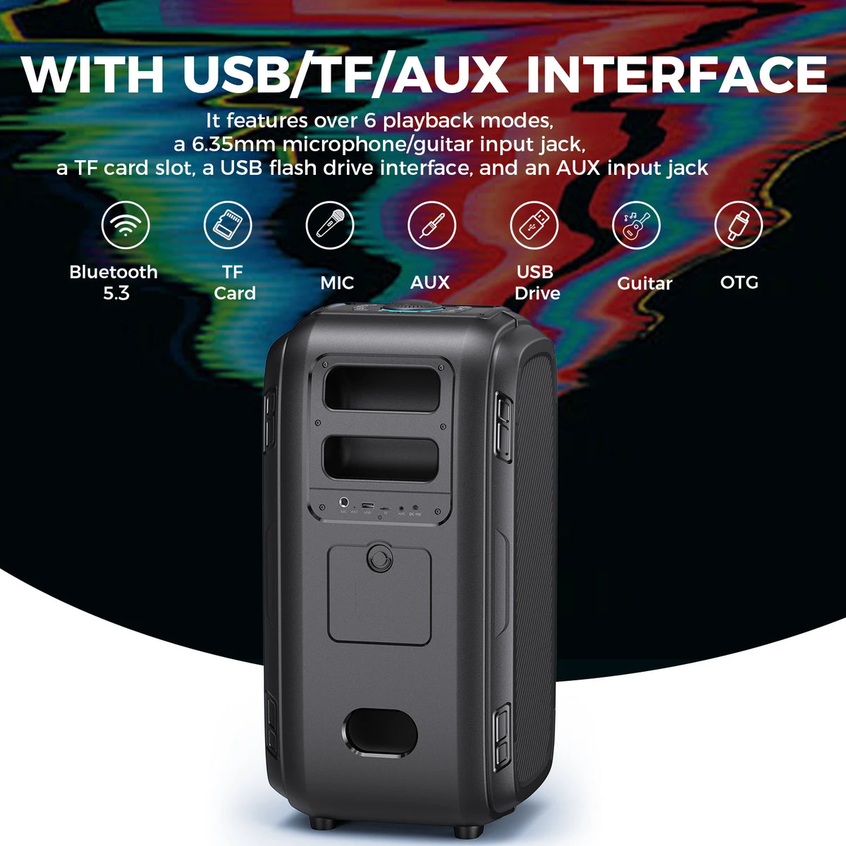 W-KING T9 PRO 250W Peak Bluetooth Party Speaker 125dB Loud 2×6.5" Subwoofer Bluetooth 5.3 TWS Portable Bass Speaker