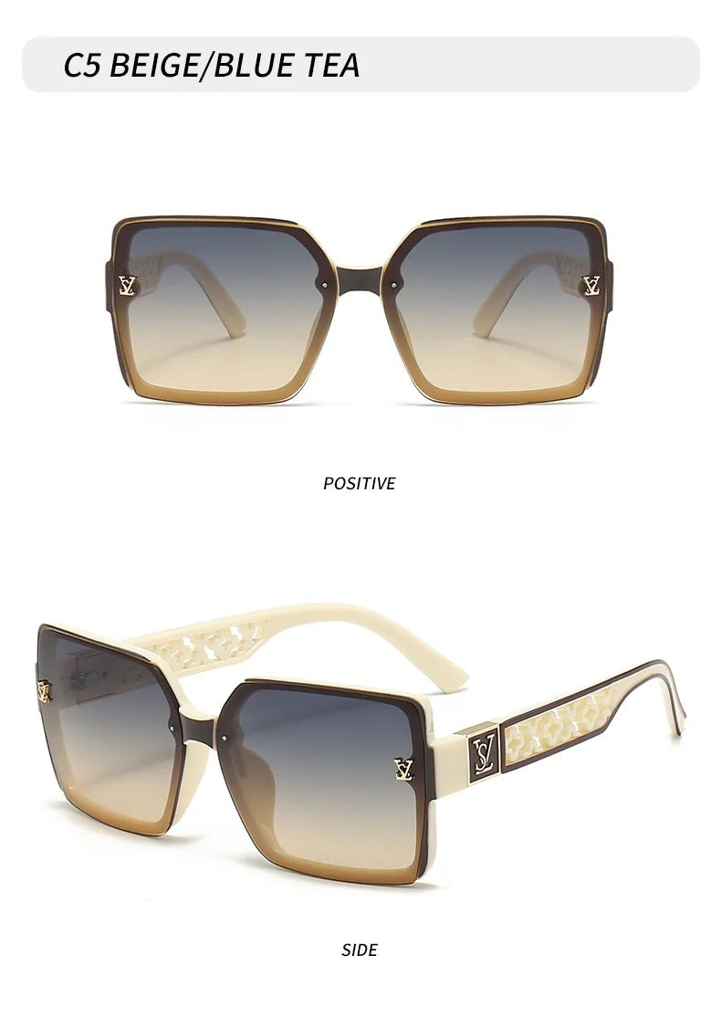 2026 New Fashion Glamour Sunglasses For Women And Men Stylish Oversize Designer Sun Glasses Square Unisex Shades UV400