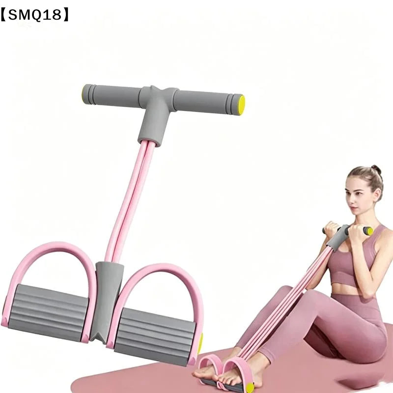 4-Tube Resistance Bands Yoga Pedal Puller Elastic Pull Rope Fitness Equipment For Abdomen Waist Arm Training【SMQ】