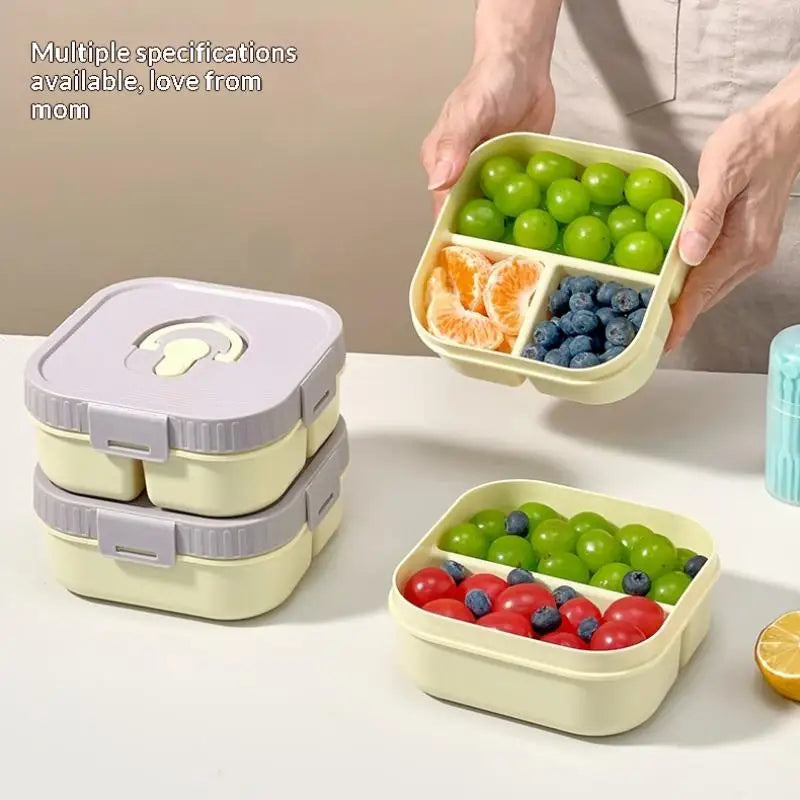 Portable Plastic Lunch Box With Compartment Microwave Safe Fruit Salad Lunch Container Kid Student Leak-proof Bento Box