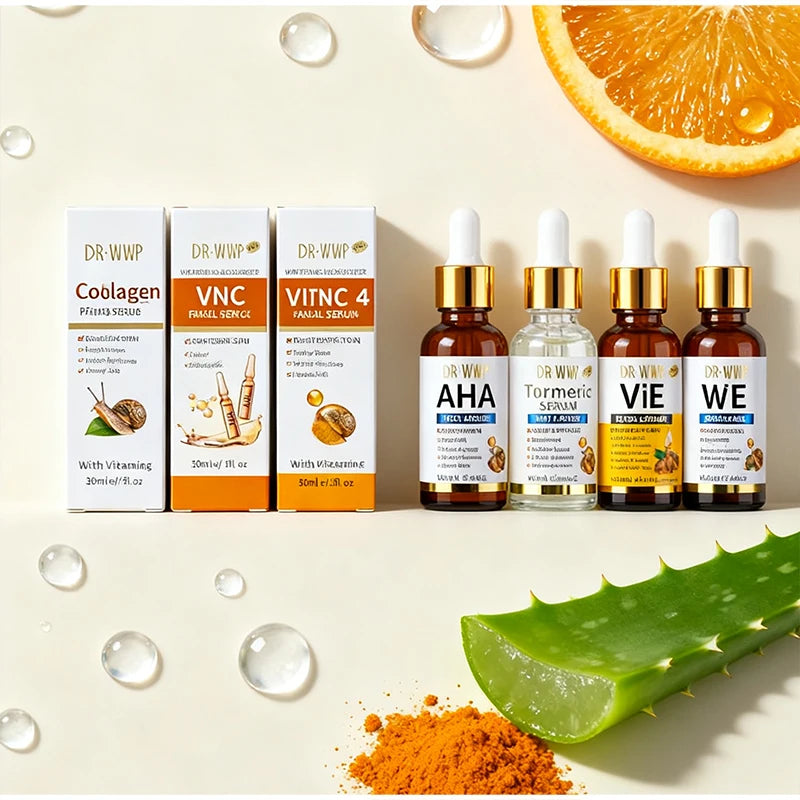 Korean Facial Serum With Collagen, Vitamin C & Kojic Acid Face Serum Lifting, Firming , Moisturizing, Soothing, Evens Skin Tone
