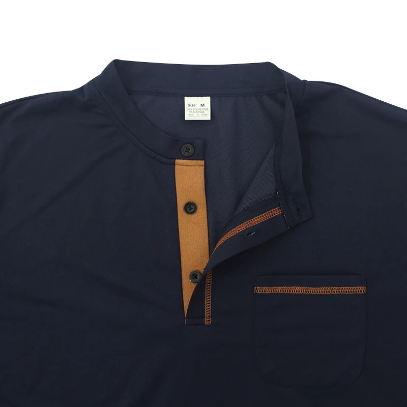 2024 Spring Summer Cross-Border European and American Men's Stand-Up Collar Casual Long-Sleeved Polo Shirt Men's Foreign Trade M