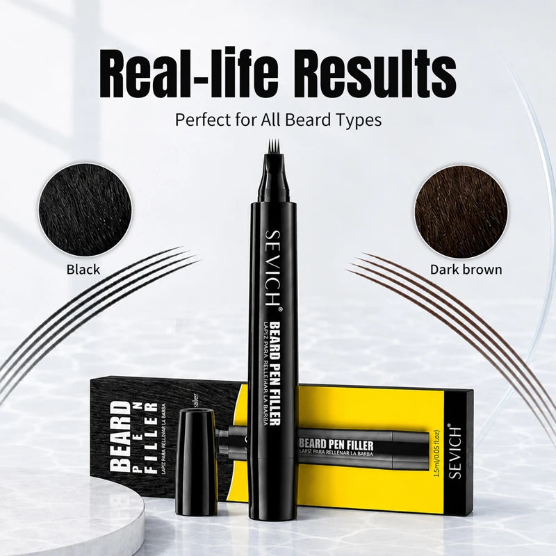 Waterproof Beard Pen Beard  Filler Pencil And Brush Beard Enhancer  Lasting Repair Moustache Coloring Shaping Tools Hair Pencil