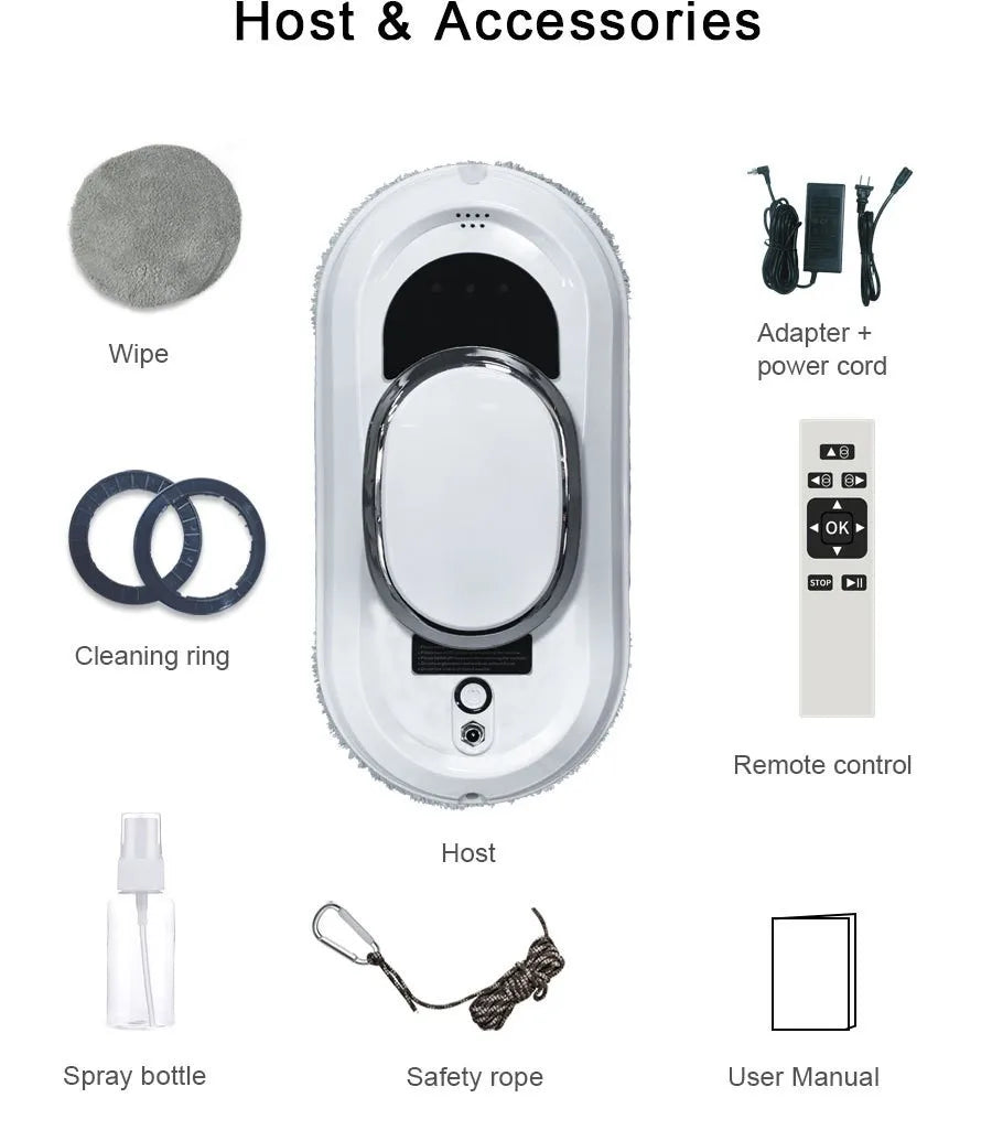 Automatic Window Cleaner Robot One Touch Start Intelligent Obstacle Avoidance Window Washing Machine for High-Rise Glass Windows