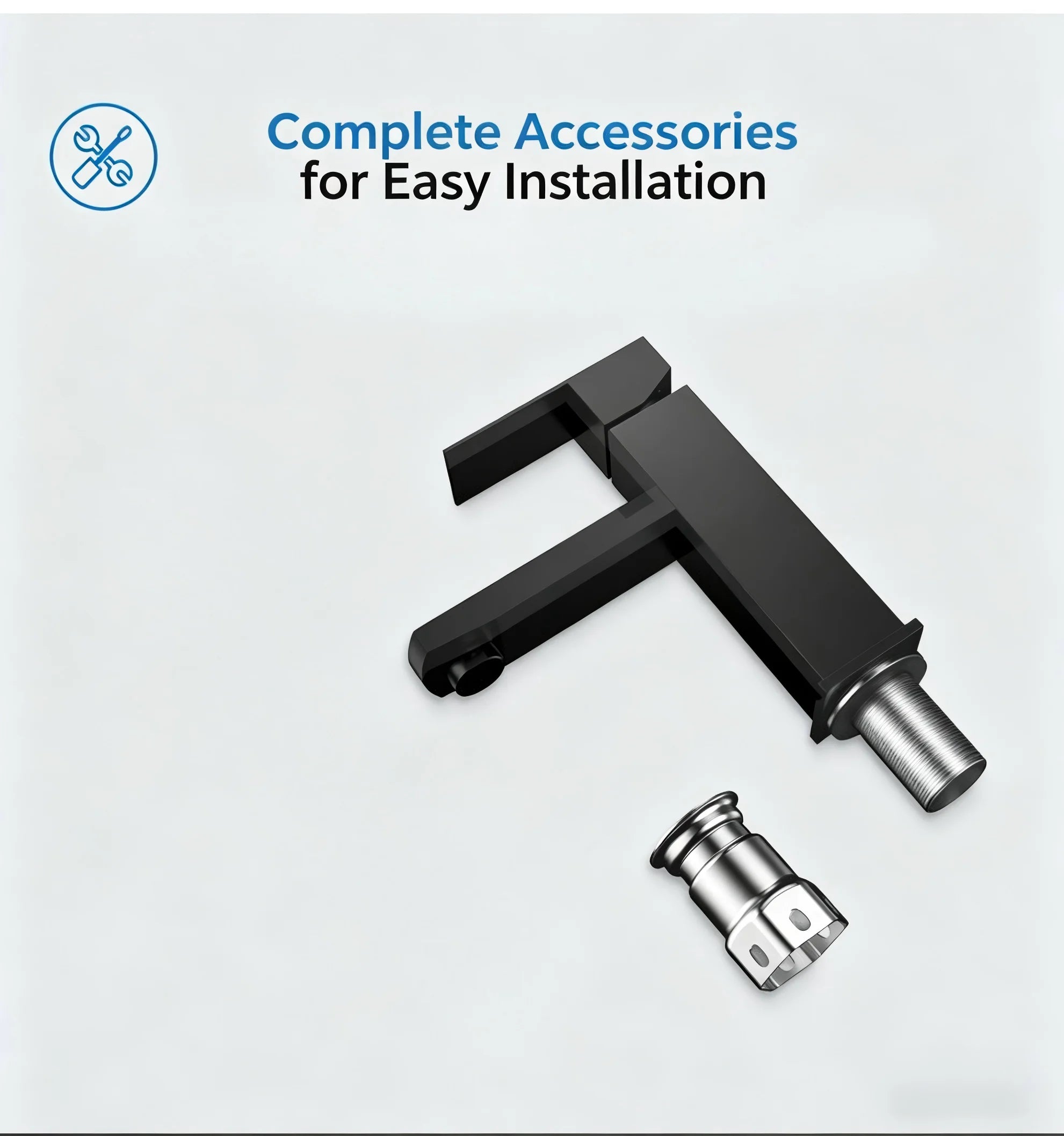 Stainless Steel Modern Minimalist Single Handle Dual Control Hot and Cold Water Faucet, Painted Finish for Basin Sink Mixer Tap