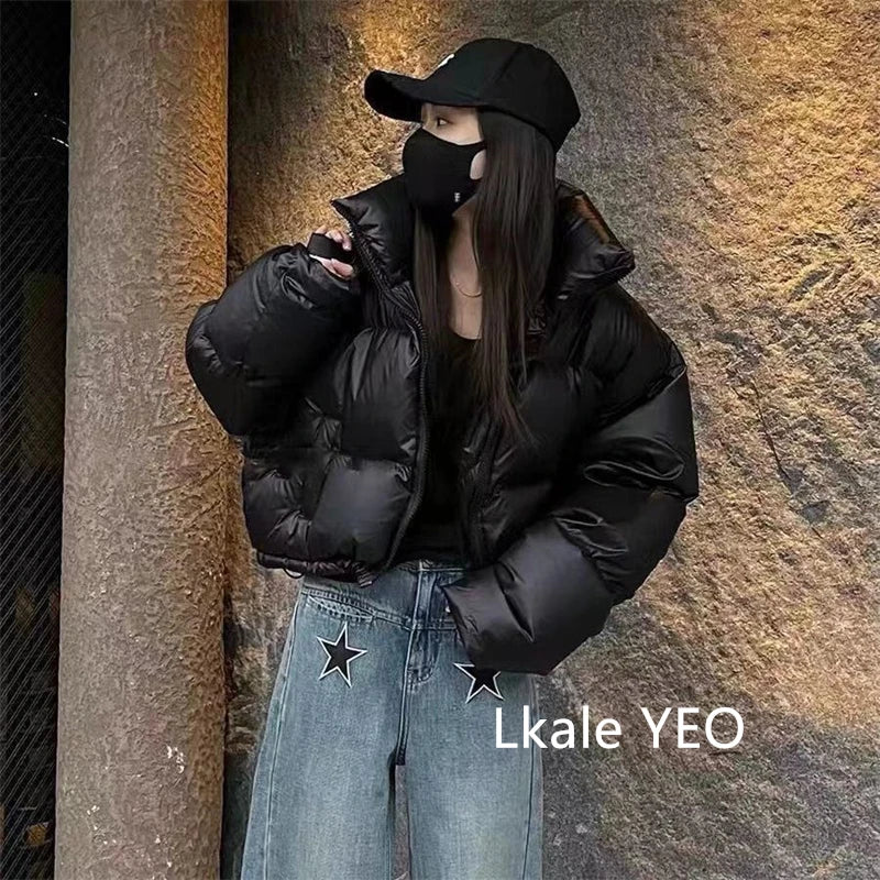 Women's Winter Parkas 2026 New Thick Streetwear All Match Ladies Down Cotton Jacket Comfortable Simple Short Female Warm Coat