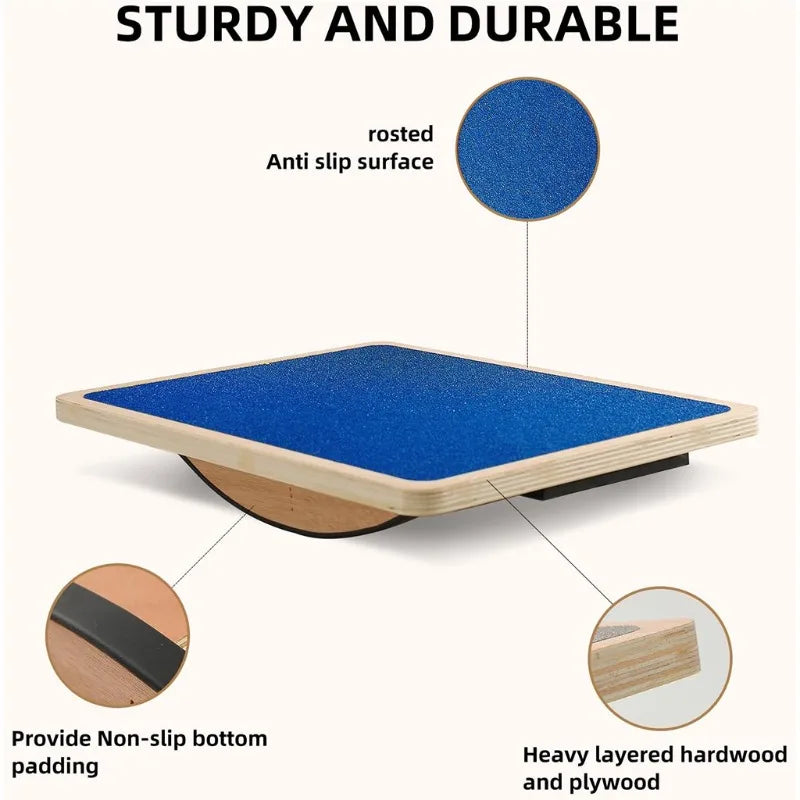 Wooden Square Balance Table Portable Anti Slip Wobble Seesaw Sensory Integration Rehabilitation Coordination Training Equipment
