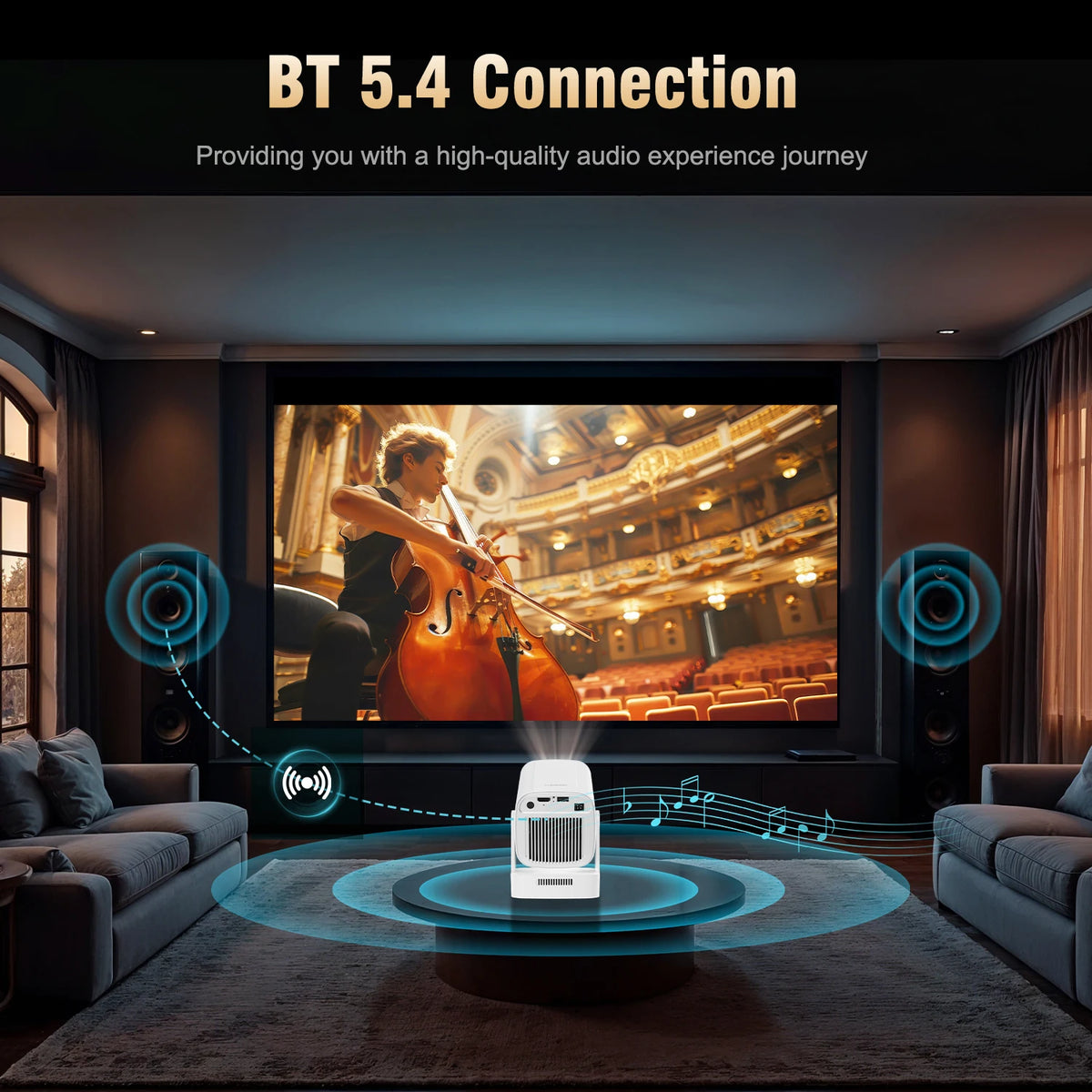 Magcubic HY310 Android 11 Projector 4K Native 1080P Auto Focus Native 330ANSI Dual Wifi BT5.4 Air Mouse Voice Home Outdoor Movie