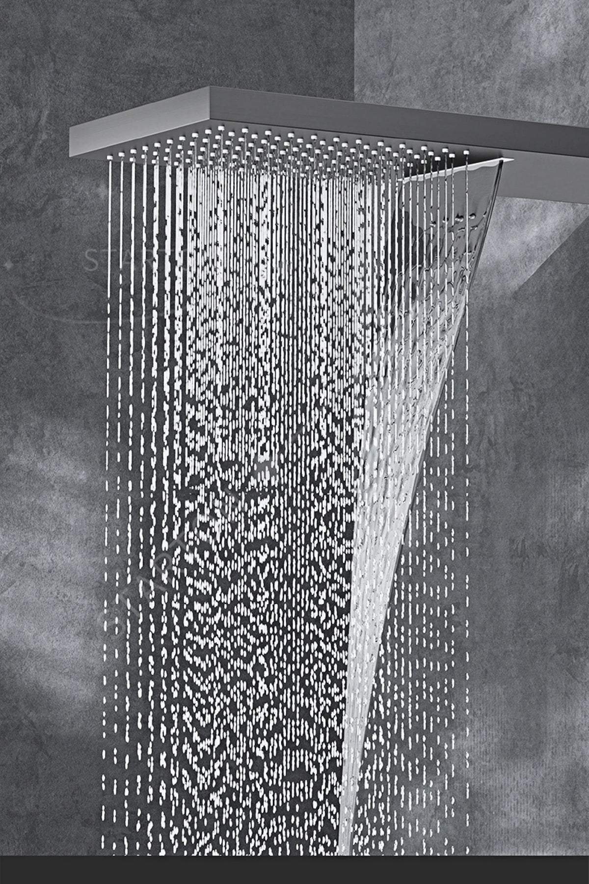 Luxury Black Brass Shower System, Wall Mounted Led Digital Display, Cold Hot Dual Control, Four Function Ceiling Shower Tap