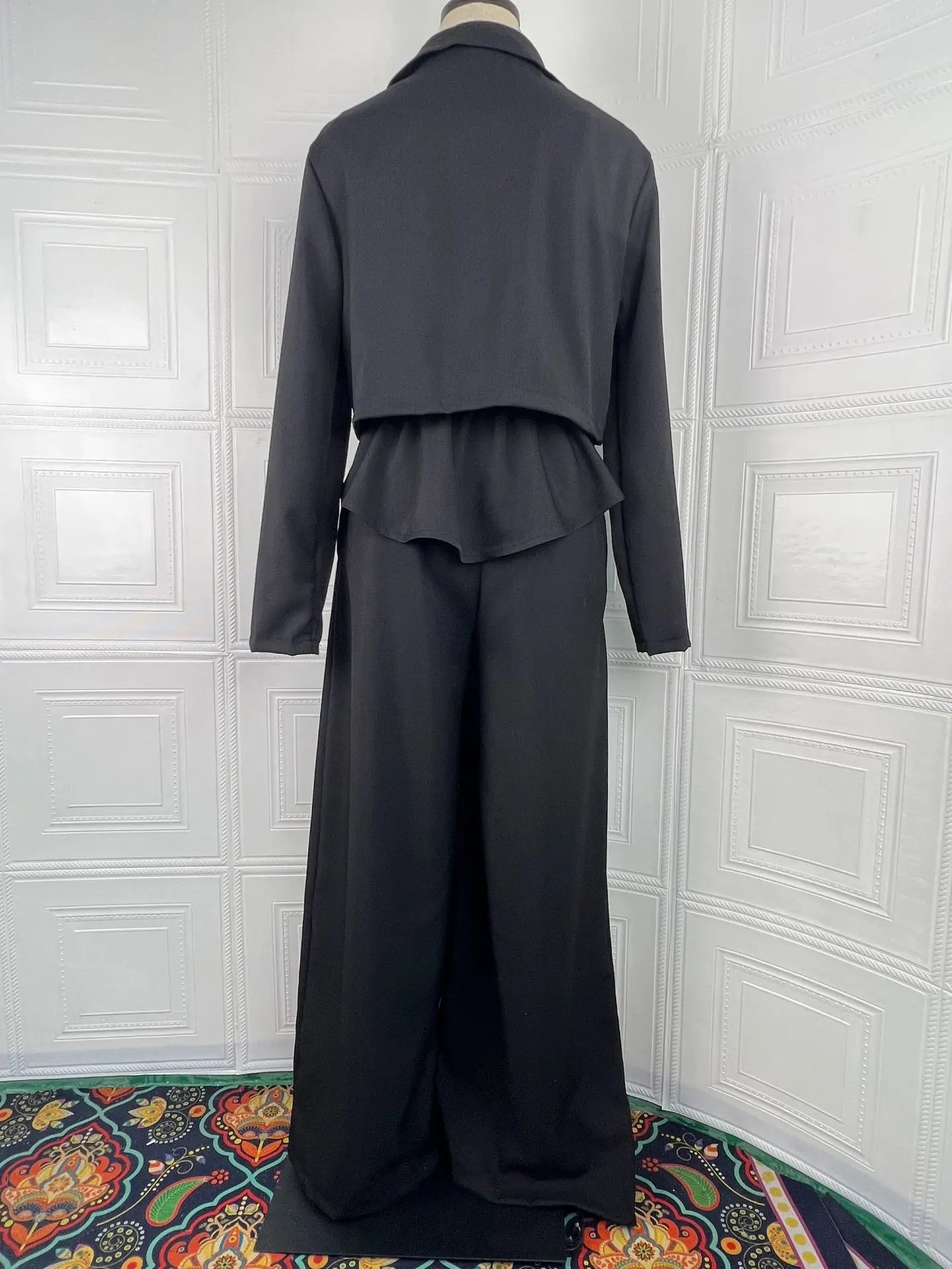 Pant Set Women 3 Piece Sets Lapel Full Sleeve Blazers Plain Sling Top Wide Leg Long Pants Splice Y2k Streetwear Work Summer 2026