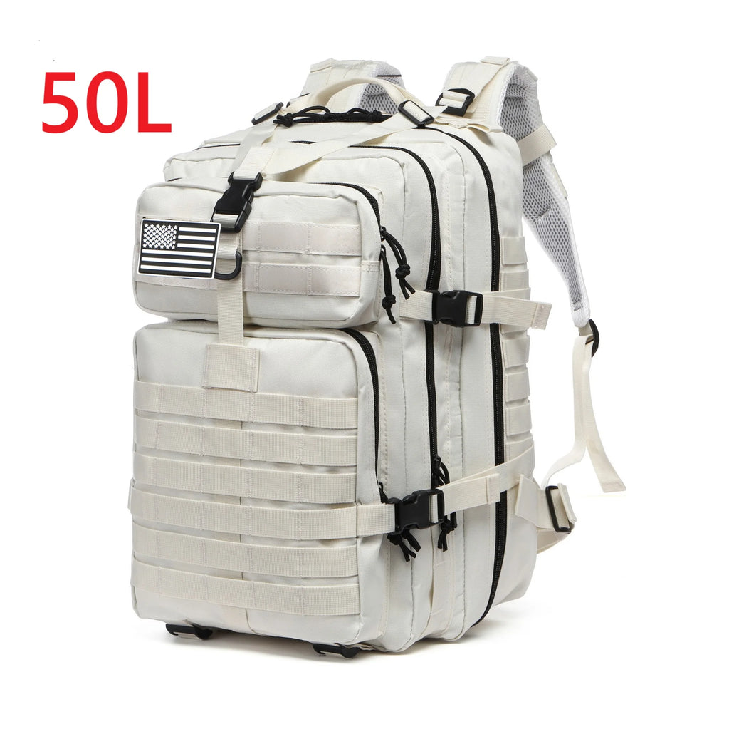 Durable Nylon 50L Waterproof Tactical Outdoor Backpack for Hiking Trekking Fishing Hunting Camping Travel
