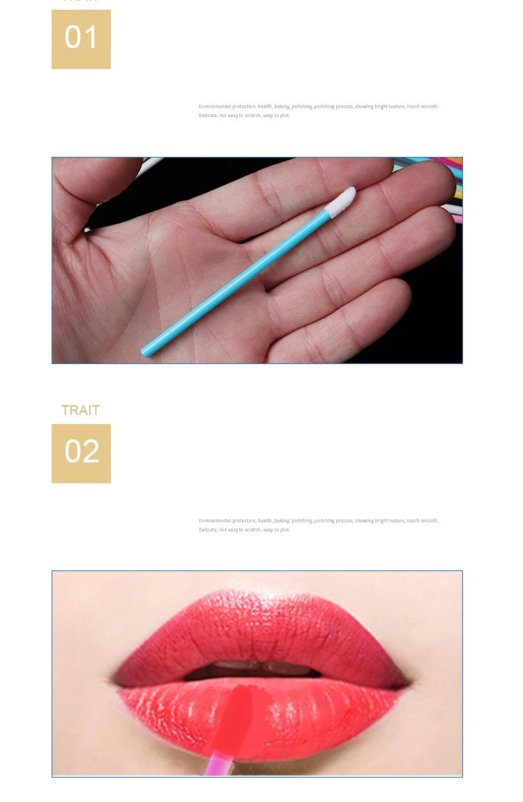50 Pcs Disposable Lip Brush Makeup Tools Hollow Lip Wands Nylon Lip Gloss Stick Applicator Lipstick Wands Set Cosmetic Tools