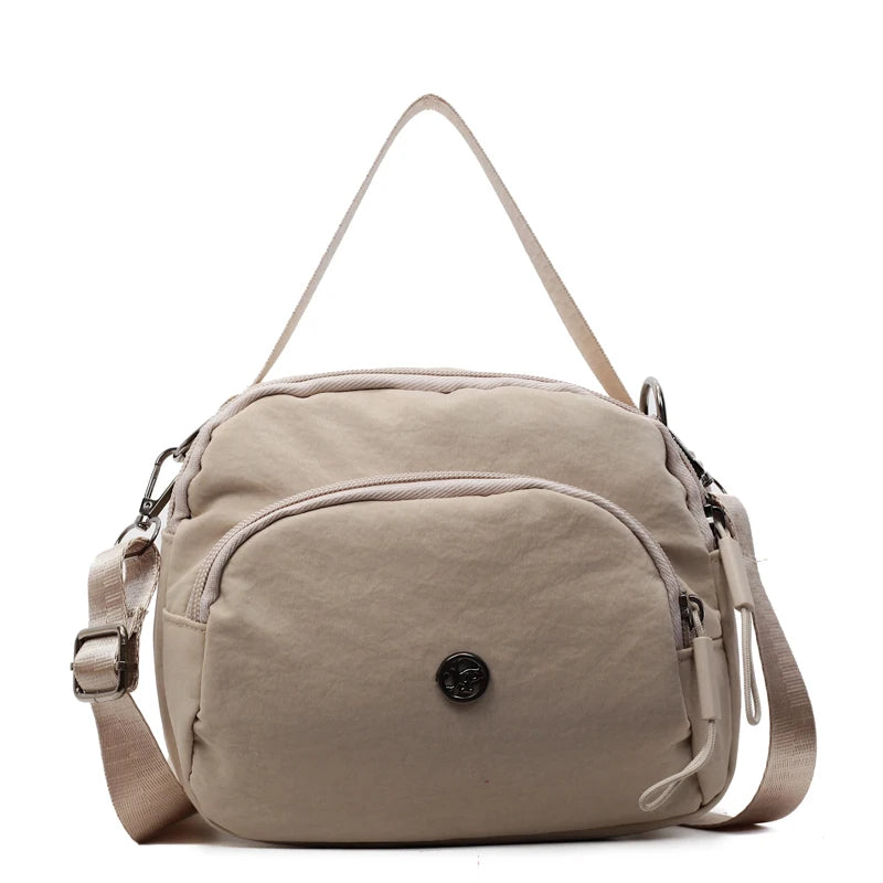Women's Fashion Canvas Crossbody Bags Multi Pocket Small Shoulder Bag Casual Boho Handbag Lightweight Travel Purse for Daily Use