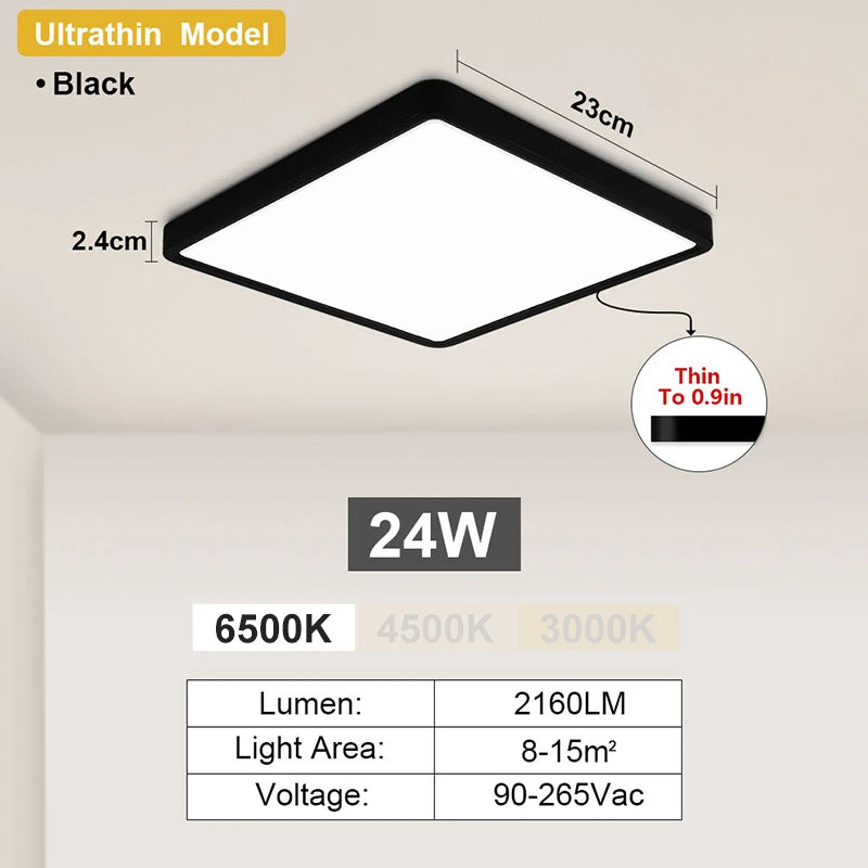 Modern LED Ceiling Light Ultrathin Decorative Light Bedroom Dining Room Living Room Indoor Home Light Waterproof Dustproof