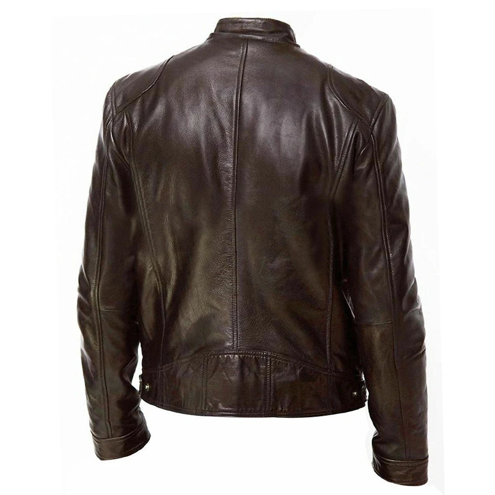 PU Leather Motorcycle Jacket Men's Chaqueta Moto Spring Autumn Motorbike Motocross Riding Jacket Protective Gear Racing Clothing