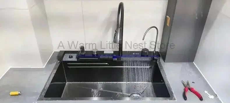Smart Creative Kitchen Sinks for Apartments Modern Metal Multi-functional Sinks Luxury Household Kitchen Sinks for Rental Houses