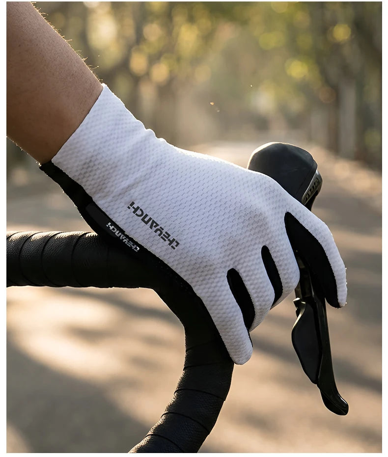 LOOGDEEL Cycling Gloves SBR High Elasticity Shock Absorption Cycling Gloves Lightweight Breathable Non-slip Full-Finger Gloves