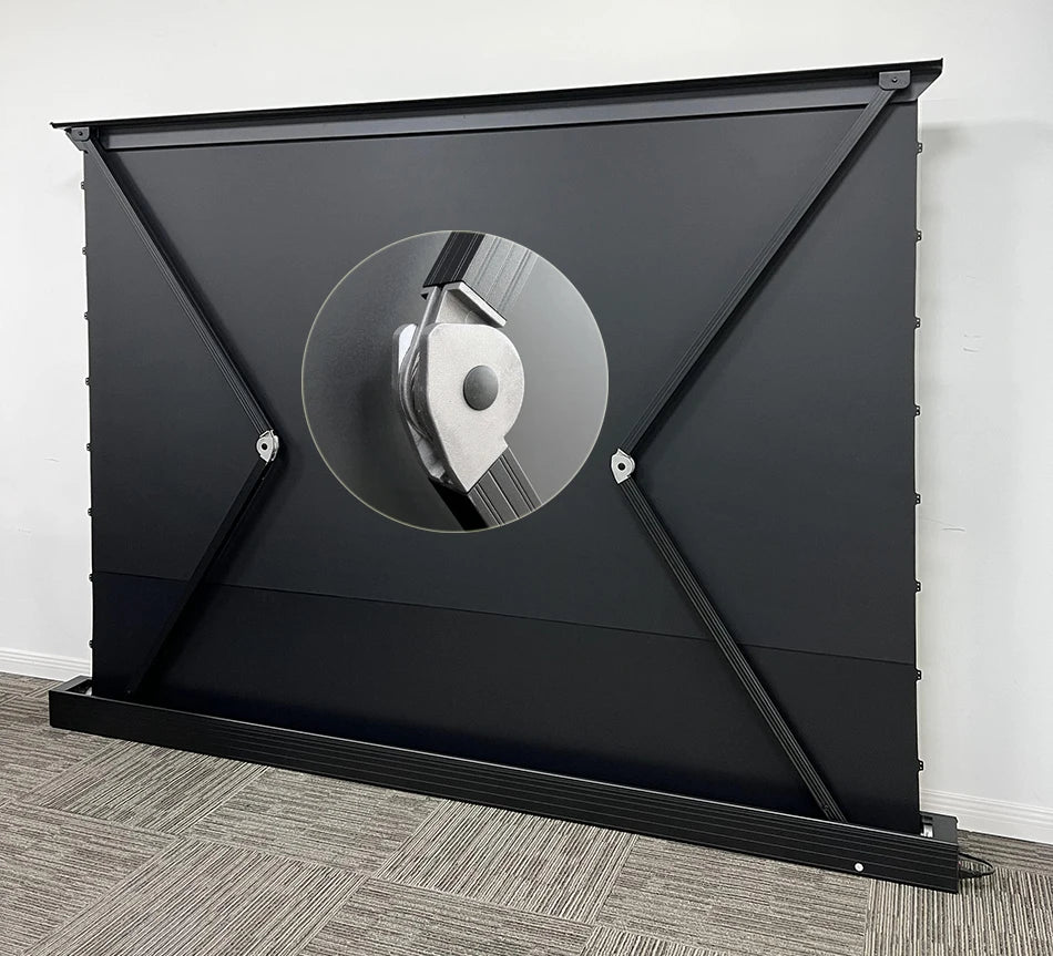 Motorized Floor Rising CLR Projection Screen Tab Tension 92 100 Inch Ambient Light Rejecting Electric for UST Projectors 3D 8K