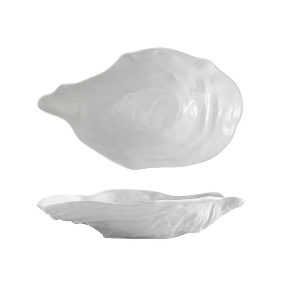 Kitchen Organizer Ceramic Sashimi Plate Creative Oyster Shell Shape Storage Dish Reusable Multi-Function Dessert Tray Festival