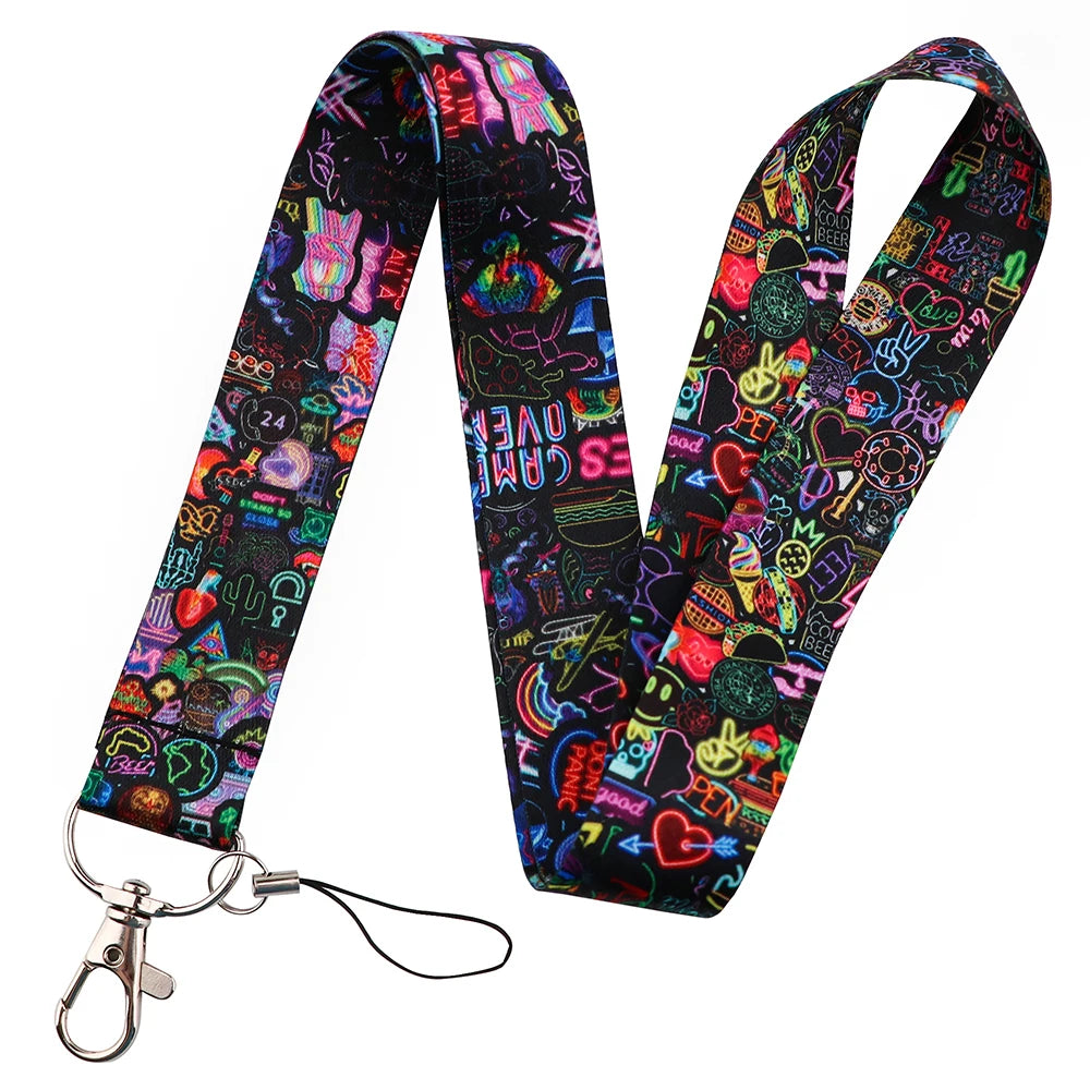 100 Designs Cute Art Lanyard for Keys Chain Badge Holder ID Credit Card Pass Hang Rope Lariat Mobile Phone Charm Accessories