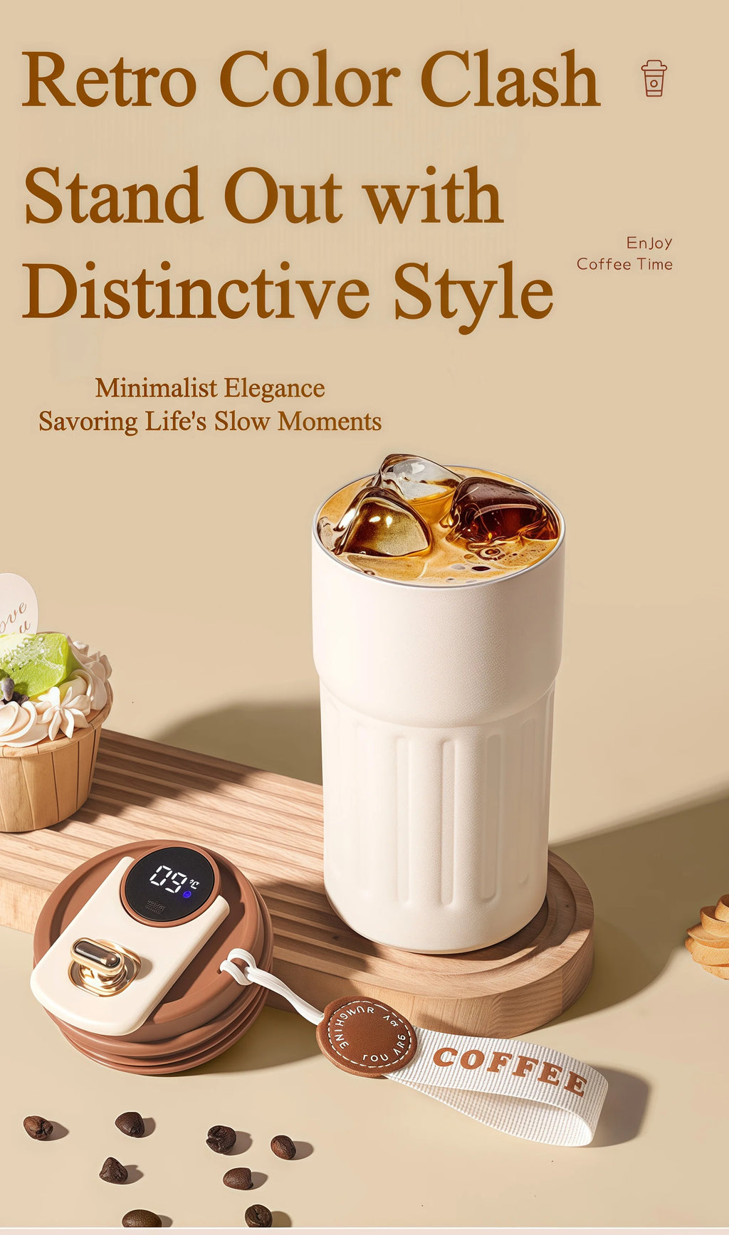Smart Thermos Cup Bottle Water Digital LED Temperature Coffee Cup Stainless Steel Vacuum Cup Office Cup Business Drinking Mug